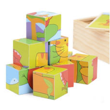 Развивающая игрушка деревянные кубики животные IE140