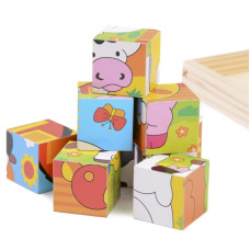 Развивающая игрушка деревянные кубики животные IE147