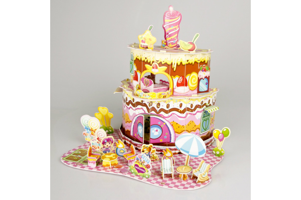 3D Пазл Кукольный домик-торт IE11