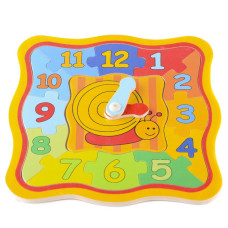 Развивающая игрушка деревянные пазлы часы IE154