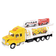 Игрушечный грузовик с платформой и автобусами IM75A