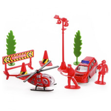 Игровой набор Пожарники с вертольотом, машинками и фигурками IM302