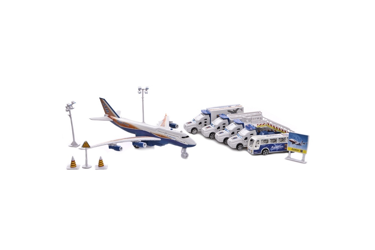 Игровой набор Аэропорт с грузовиками, самолетом и фигурками IM380